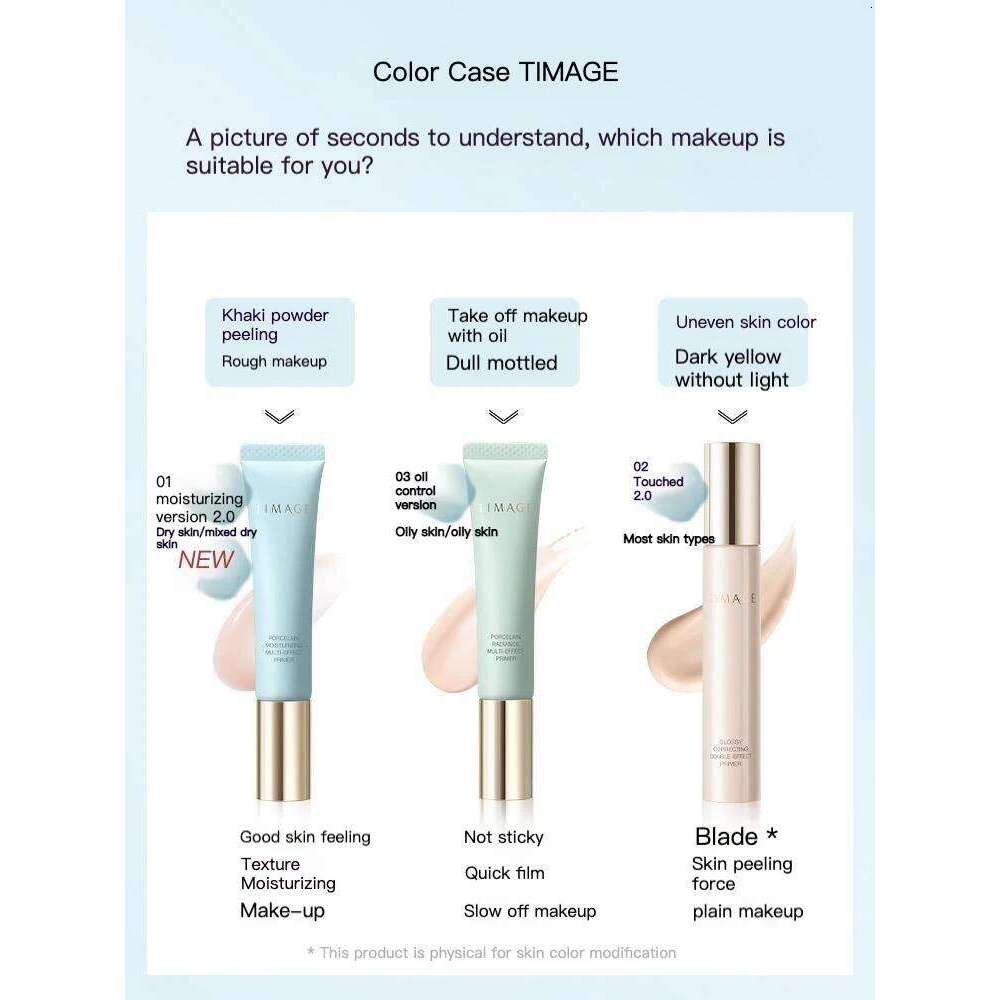TIMAGE Makeup Primer Base Cream Moisturizing Oil Control Concealer Radiance lti-Effect Freshness Of Foundation Bright X250716