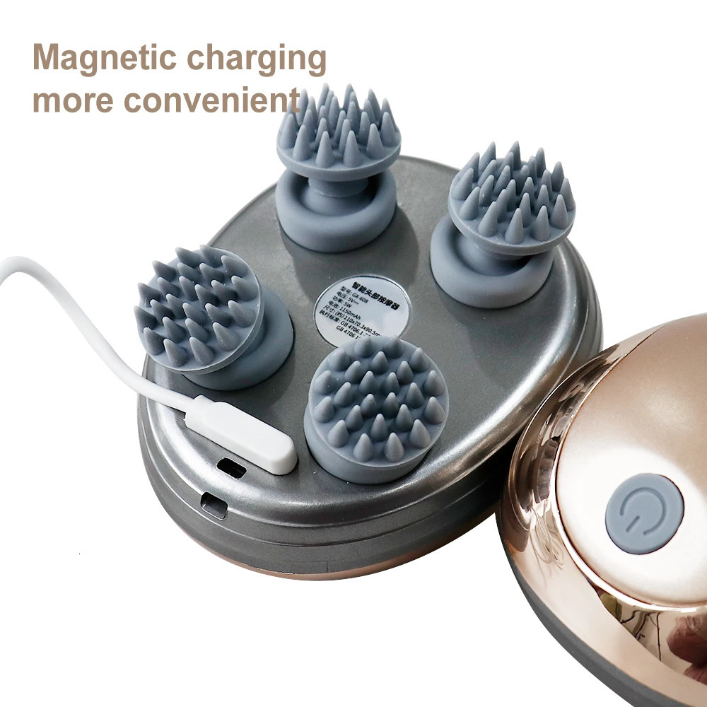 Mini Head Massage Machine Silicone Scalp Magnetic Suction Charging Silicone Shoulder Multifunctional Kneading Vibration Head Spa 250716