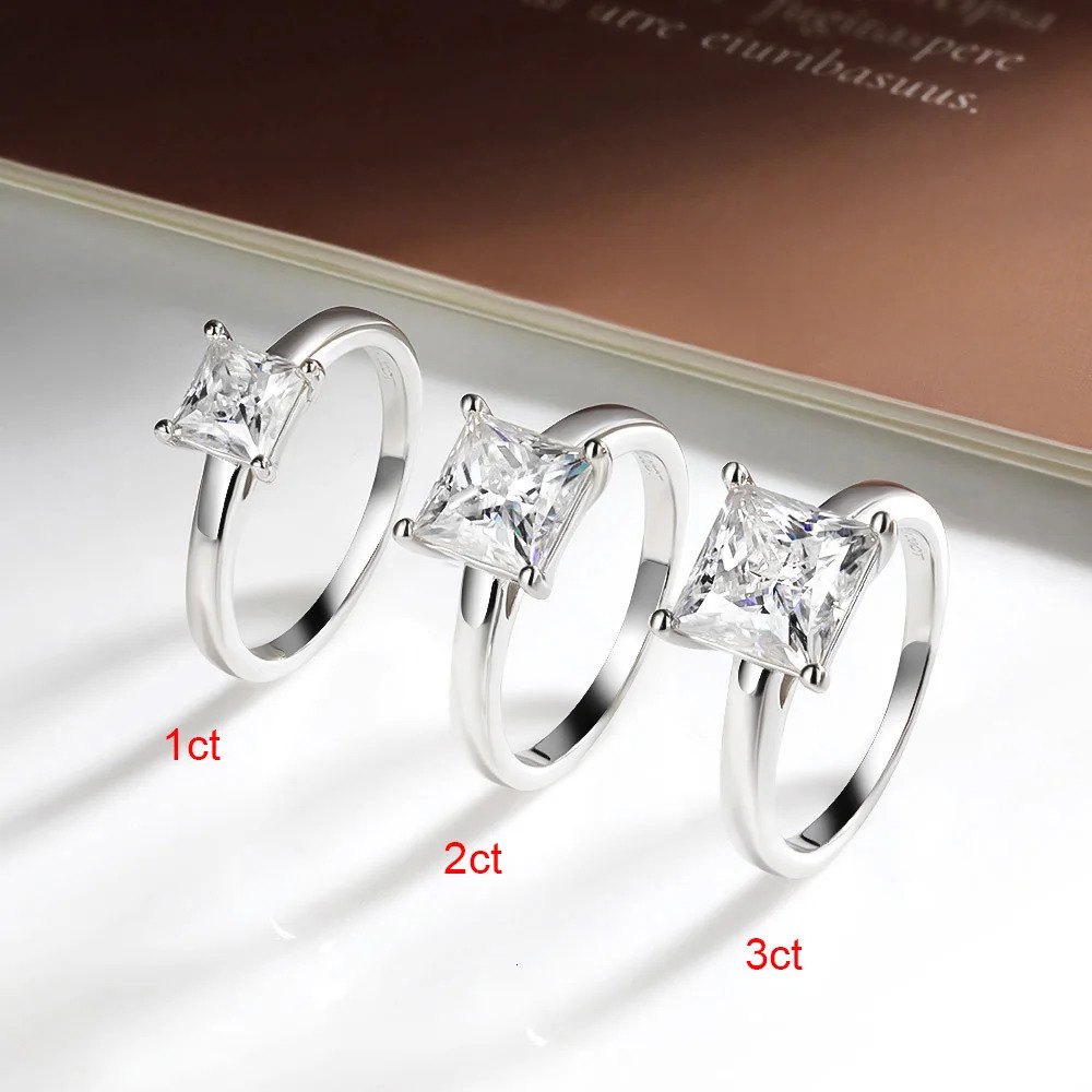 Serenty 1-4ct Princess Cut Rings for Women Wedding Bridal S925 Sterling Silver Ring Plated Bands Anniversary Gift 250716