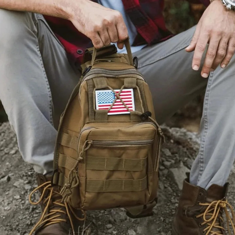 Tactical Chest Pack - Military Camo Sling Bag for Outdoor Sports EDC Unisex Molle Crossbody Bag with Quick Access Pockets 250716