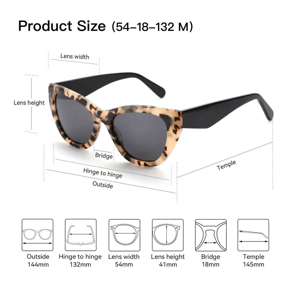 ZENOTTIC Women's Square Acetate Polarized Sunglasses Thick Frame UV400 Protection Sun Glasses Fashionable Ladies' Shopping Gift