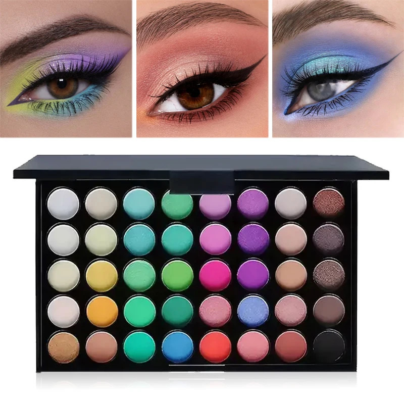 40 Colors Glitter Eyeshadow Palette Matte Waterproof Long Lasting Pressed Powder Cosmetics Kit Fashion Women Eye Makeup palette 250712