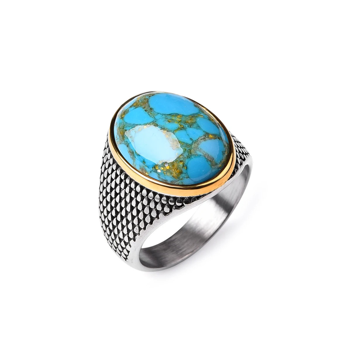 Mens/Women 316LStainless Steel Onyx Texture Gilded Rings Classic Fashion Trend Jewelry High Quality Products 250716