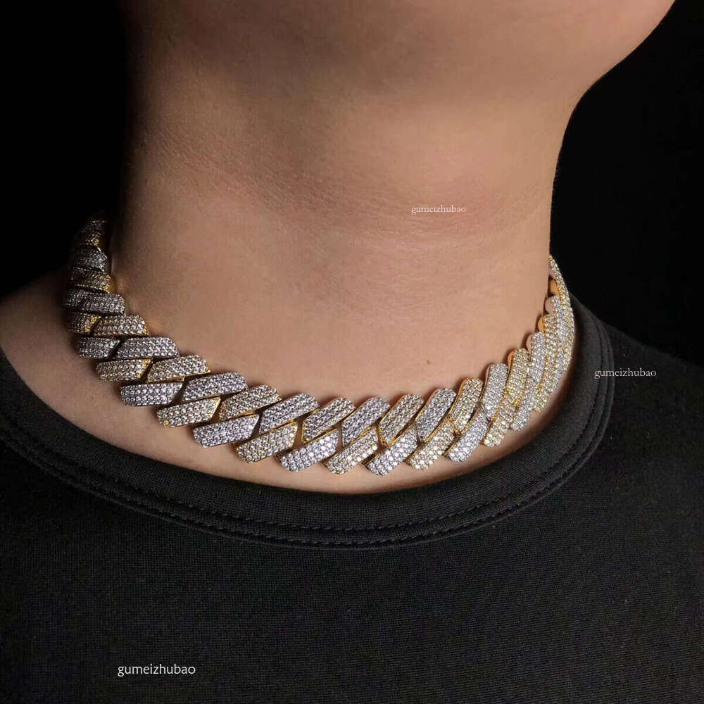 Designer necklaceTwo colors new 22mm Moissanite Dias Cuban ice chain vvs designer top jewelry necklace
