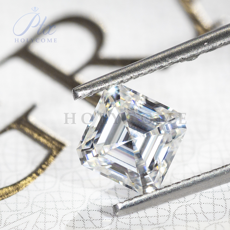 High Quality White Asscher Moissanite All Sizes GRA Certificate D Color VVS Clarity Loose Moissanite Stones for Earrings Rings Necklaces Making