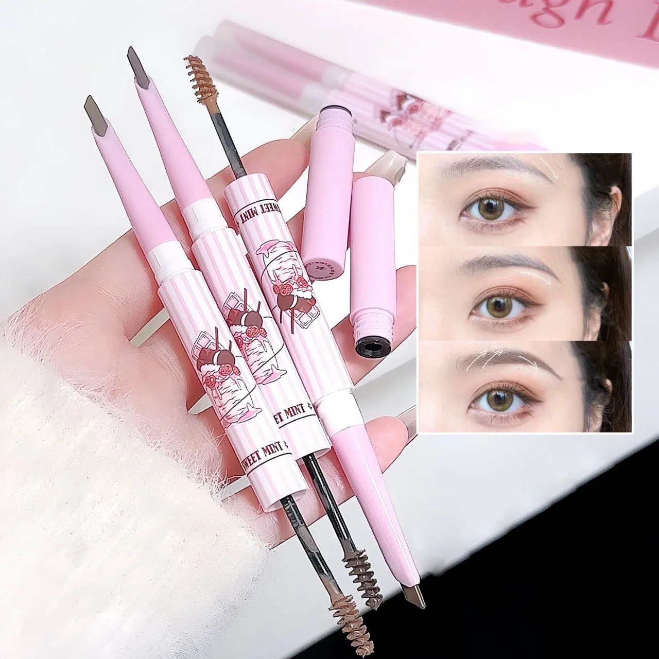 3D Eyebrow Dye Cream Gray Brown Double Head Eyebrow Pencil Long Lasting Waterproof Eye Brow Pen Tint Mascara Enhance Cosmetics 250712