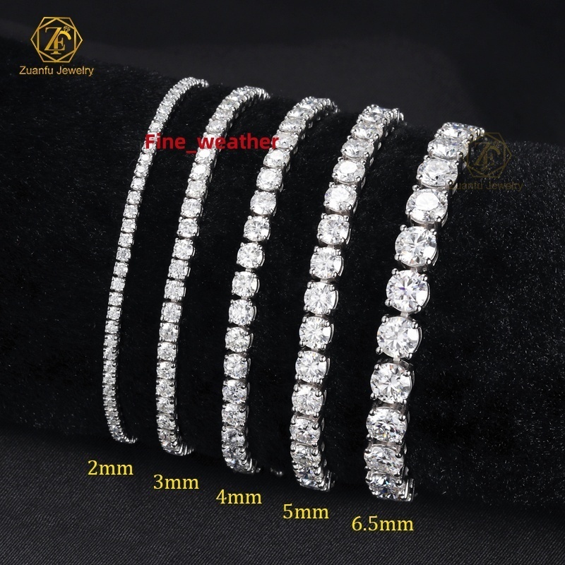 Hot Sale Lab Grown Diamond Jewelry IGI GIA Certified 2mm 3mm 4mm Lab Diamond Tennis Bracelet 10k 14k Solid Gold Tennis Chain