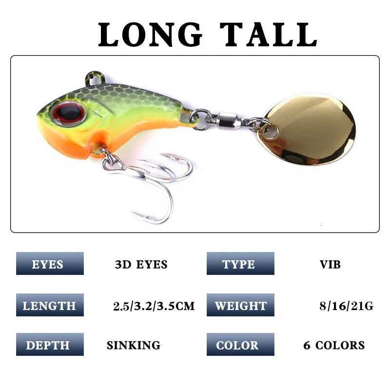 1Pcs Rotating Metal VIB vibration Bait Spinner Spoon 8g/16g/21g Jigs Trout WobbLEr Fishing Hard Baits TackLE Pesca Z250717