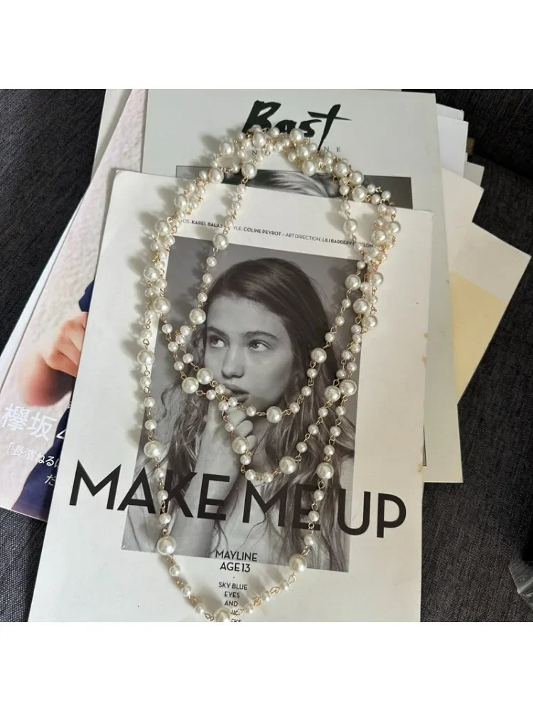 Vintage Elegant Glass Pearl Multilayer Short Necklace for Women Chokers Collares and Bracelet 250716