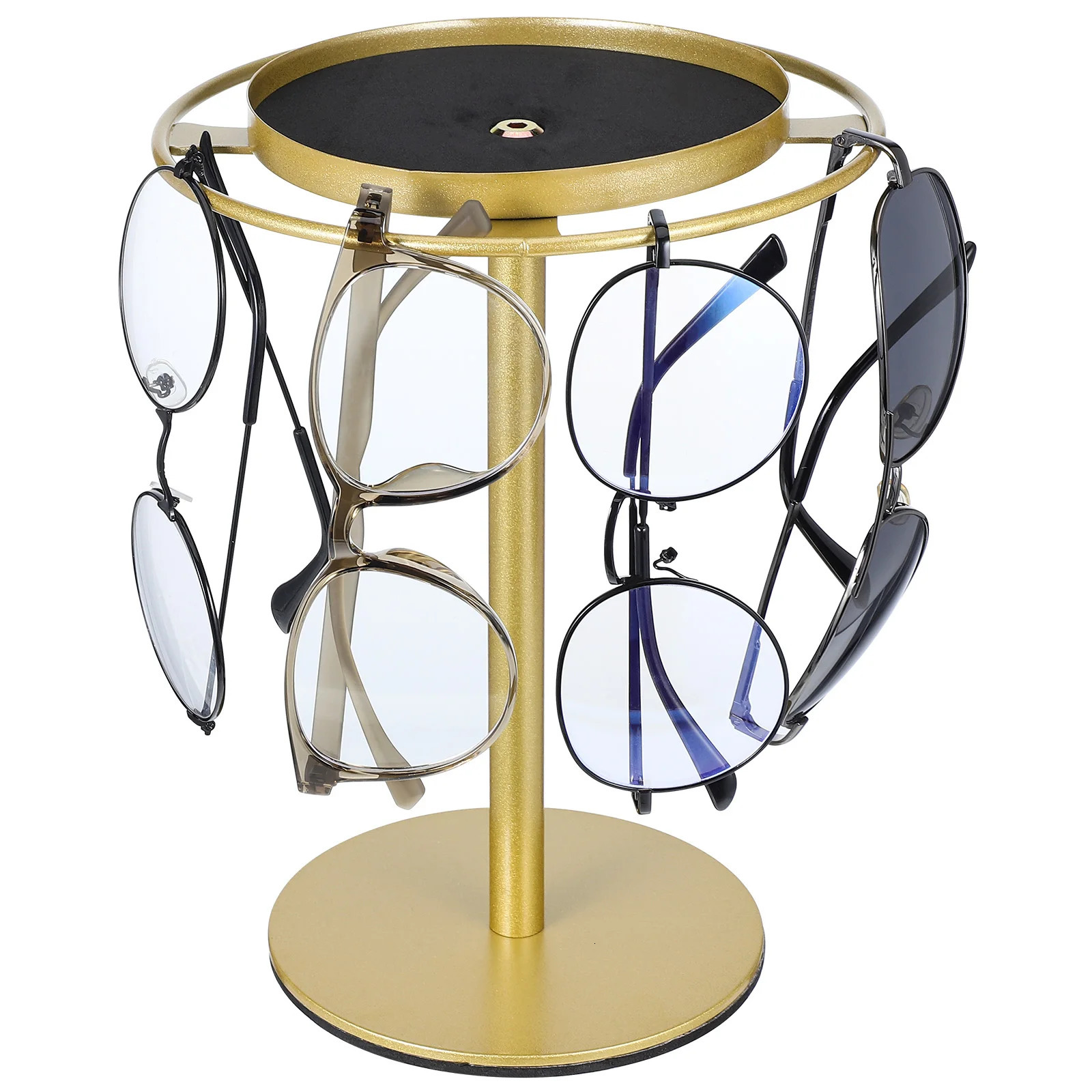 Glasses Display Stand Rotating Sunglasses Display Holder Eyeglasses Rack With Storage Tray Tabletop Eyewear Organizer 250716
