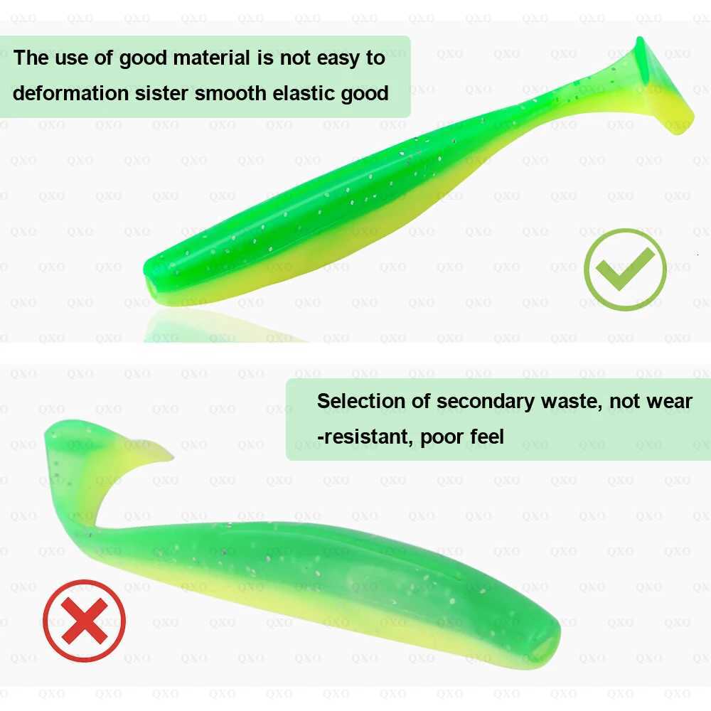 QXO 10pcs/Lot 13cm 10cm Soft Worm Lures Silicone Swimbait Bait Sea Fish Pva Wobblers Goods For Fishing Artificial Tackle Z250717