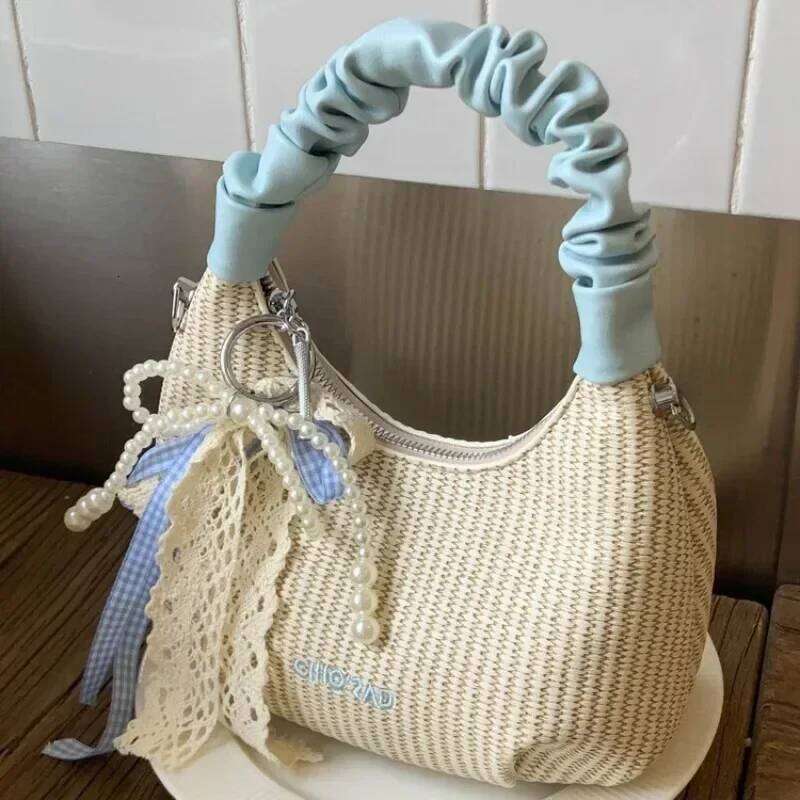 2025 Women's Unique Color-Blocking Chain Strap Crossbody Tote Handbag - Summer Versatile Elegant Small Compact Purse