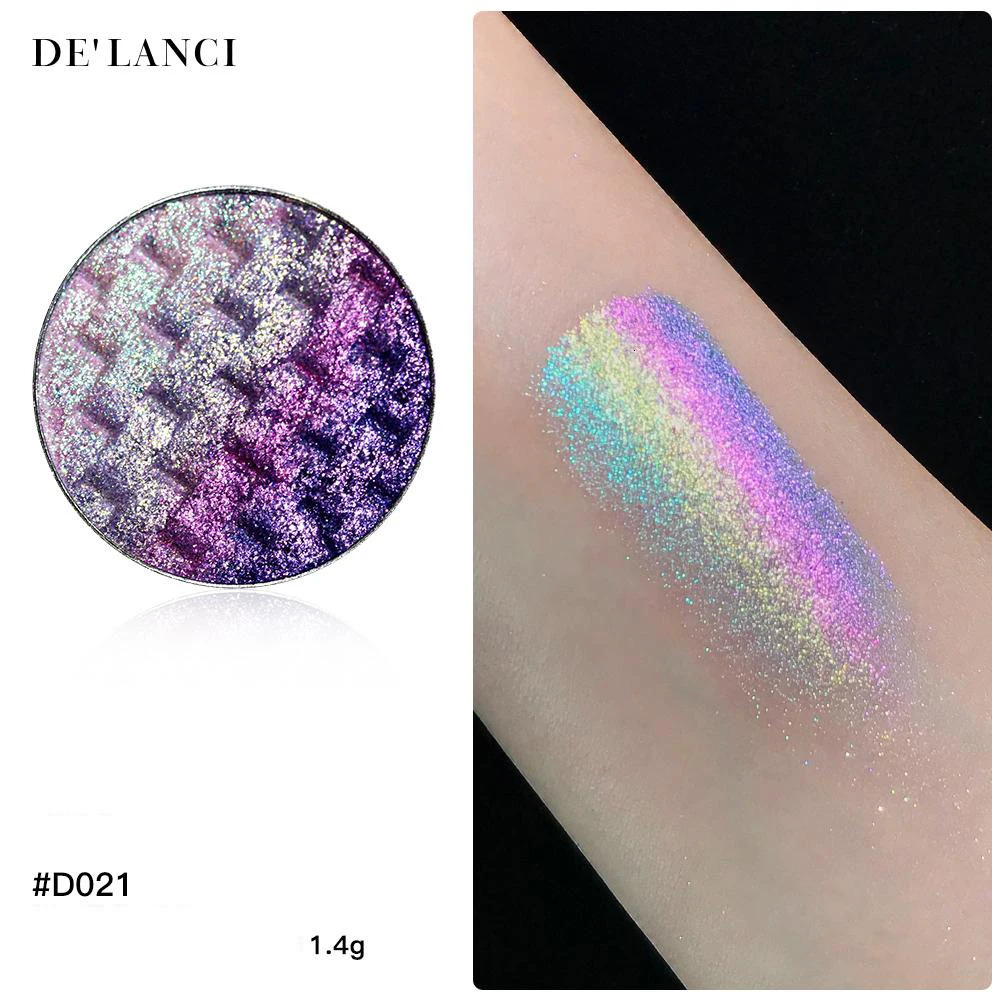 Multichrome Eyeshadow Palette Rainbow Gradient Purple Holographic Glitter Long Lasting Eye Makeup 4 Color Compact Mirror n 250712