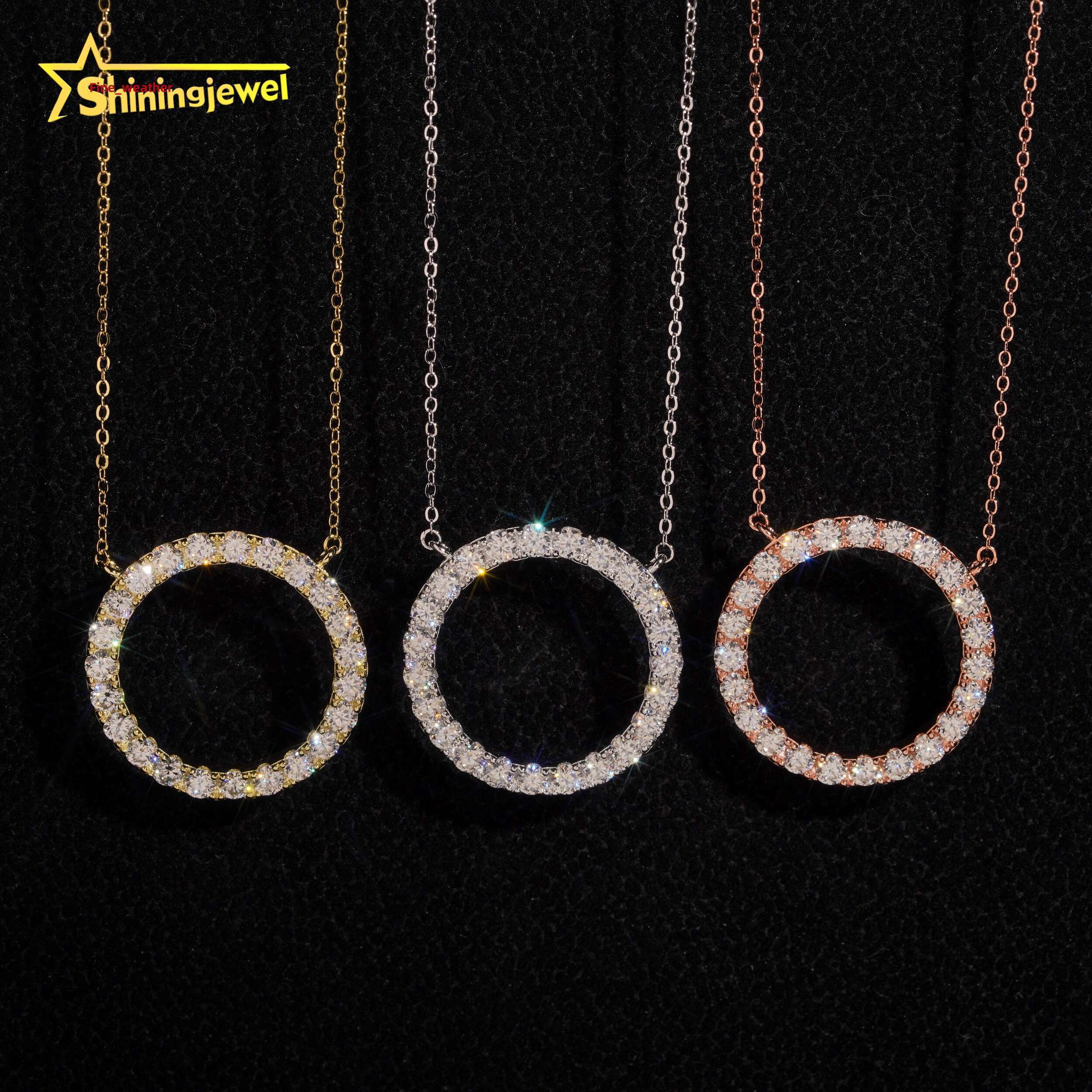 26mm Big Circle Women 925 Silver Jewelry Iced Out VVS D Moissanite Diamond Necklace Hip Hop Chain Anniversary Gift Daily Wear
