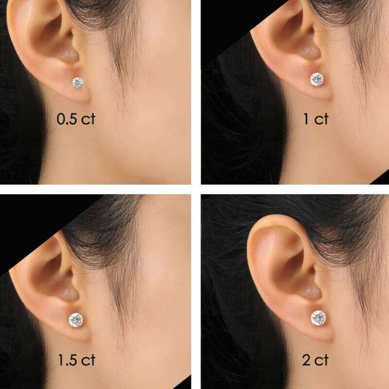 Fashion Stud 10K Solid White Gold GRA Certificate Round Cut Best Selling Moissanite Earrings