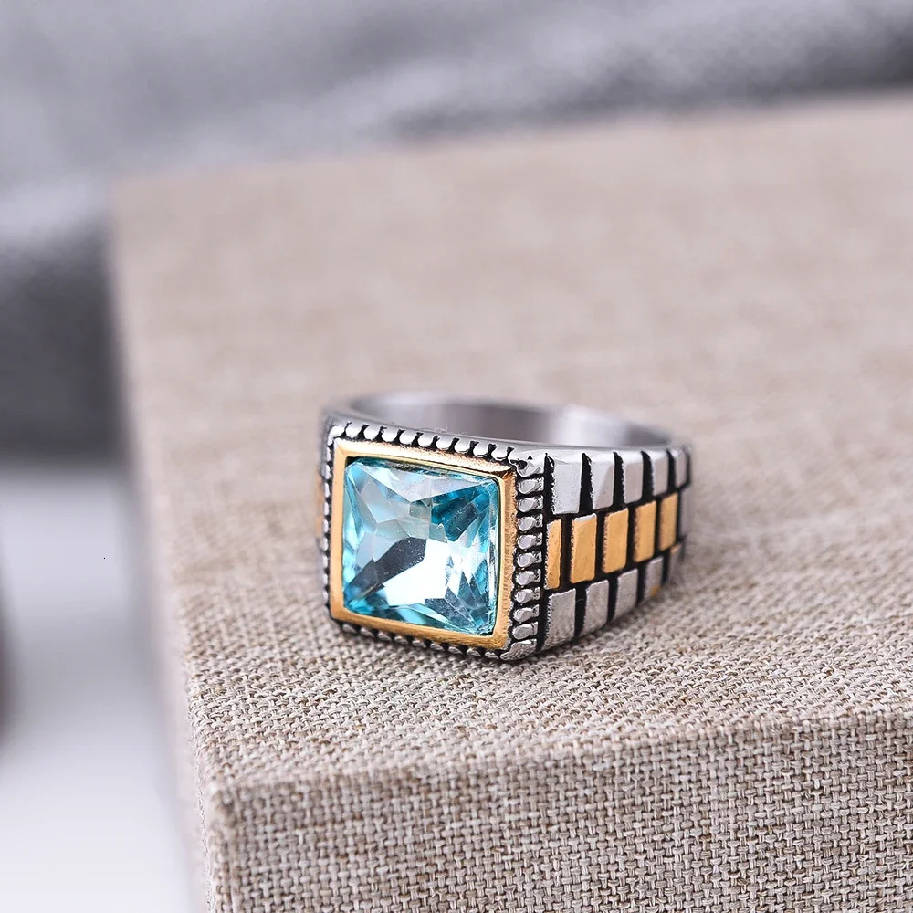 Mens 316LStainless Steel High Quality Onyx Rings Classic Trend Jewelry 250716