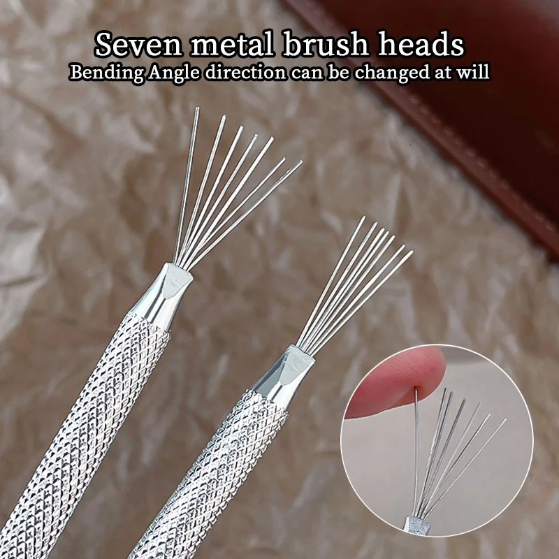 3/1pcs 7 Pin Stripe Steel Nail Art Liner Brushes Ultra-thin Line Drawing Pen Multi Head UV Gel Brush Nail 3D Tips Painting Tools 250716