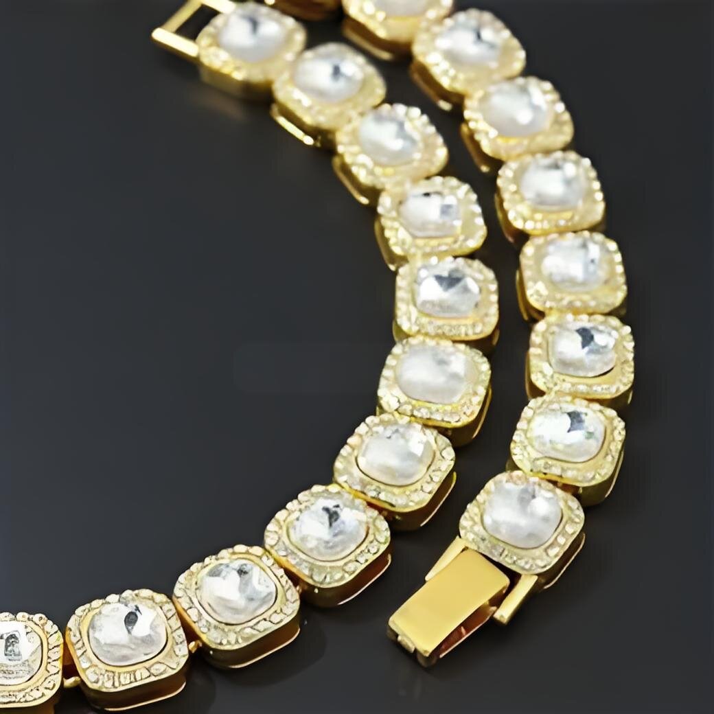 Cuban k Iced Out Men Necklace Sier/gold Tennis Chain Designer Dia Set Hiphop Rapper Necklaces Free shipping