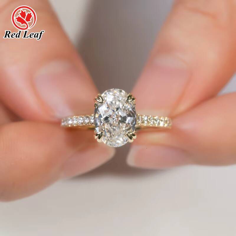 Custom 14K 18K White Yellow Gold Lab Diamond Ring 1CT 2CT 3CT IGI Certified DEF CVD HPHT Oval Lab Grown Diamond Engagement Ring