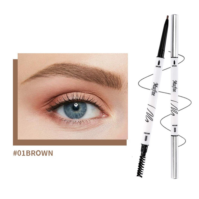 Double Head Fine Tube Eyebrow Pencil High Pigment Waterproof Not Easy To Fade Suitable For Beginners Eye Cosmetics 250712