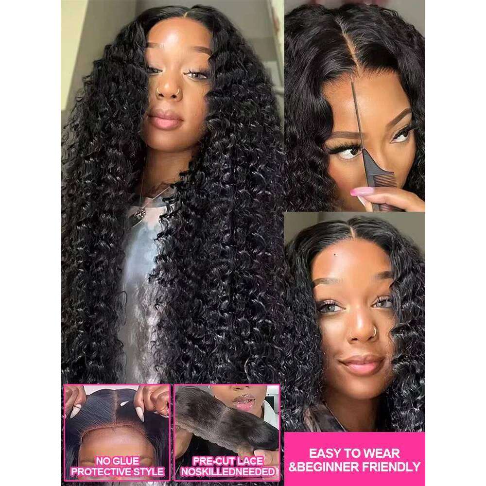 Water Glueless Human Hair Curly 13x6 13x4 Frontal 250% Deep Wave Wigs Wear Go 7x5 HD Lace Closure Wig Sale CEXXY