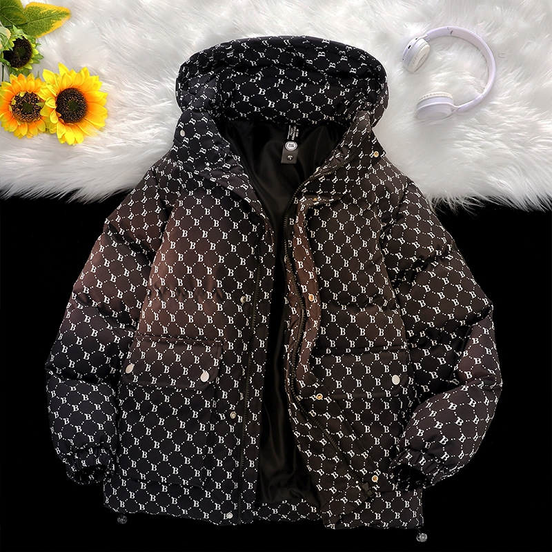 Designer Free Shipping Hooded cotton coat thickened warm cotton versatile cotton jacket for youth casual jacket for men in winter