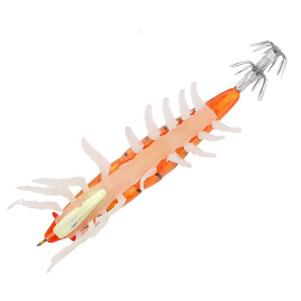 Squid Bait Squid Hook Wood Shrimp Squid Hook Soft Leg Shrimp Lure Bait 3D Flash Shrimp 10*5cm Shallow Minnow Longcast Z250717