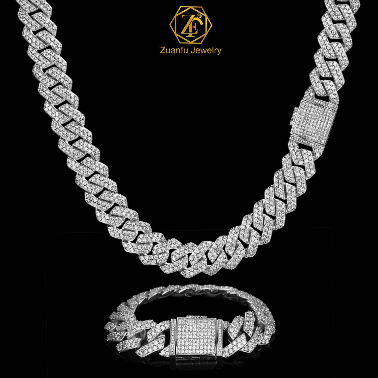 Cheap Price 6mm 8mm 10mm 12mm 14mm Cuban Link Chain S925 Moissanite Hip Hop Necklace Bracelet for Men Rapper