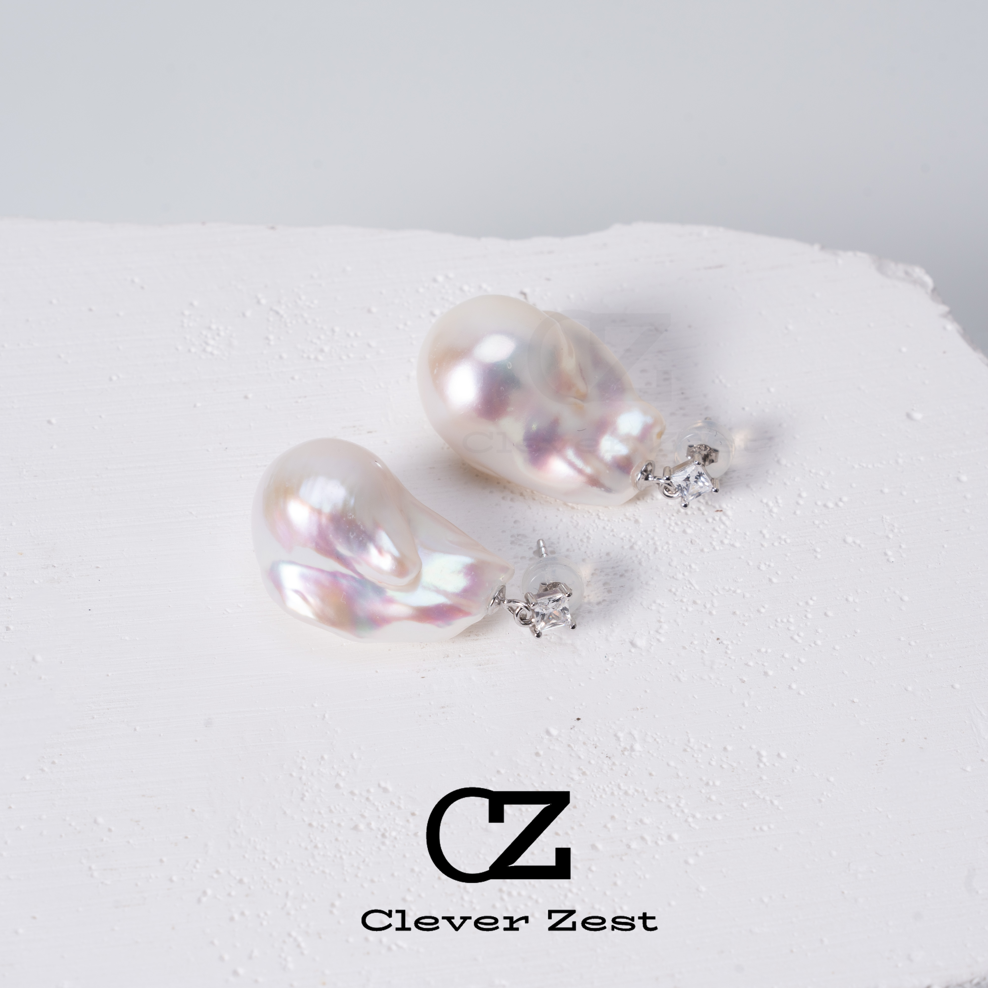 Natural freshwater pearls S925 silver toffee baroque earrings super pearl irregular earrings designer jewelry trend