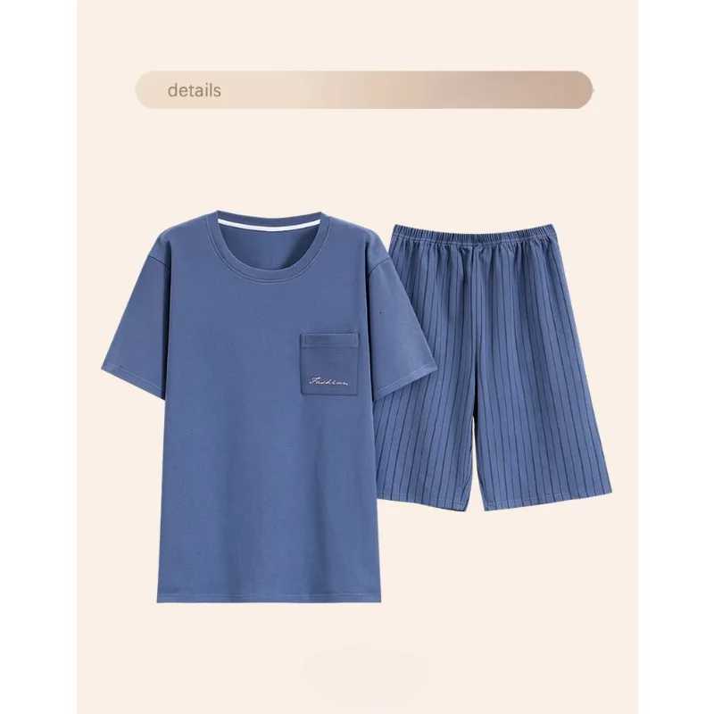 Summer Mens Loungewear Short Sleeve Shorts Pajama Sets Thin Style Cool and Breathable Casual and Comfortable Sleepwear 2PCS/Set W250717