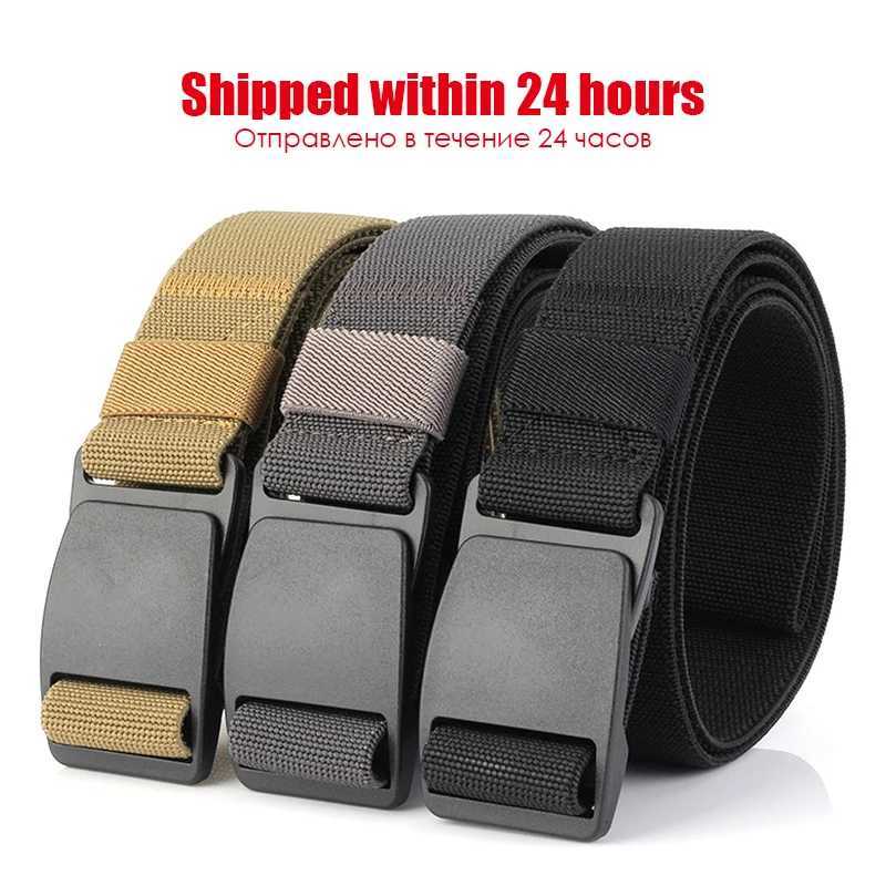 Metal-Free Stretch Belt High Quality Hard Nylon Quick Release Buckle Airport Working Belt Strong Nylon Unisex Elastic Belt Men W250717