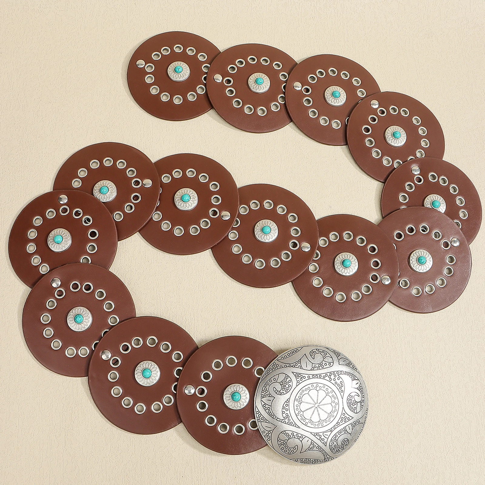 vintage Western Boho chic belt female rivet waist cover with dress skirt y2k belt wide one dress 250717