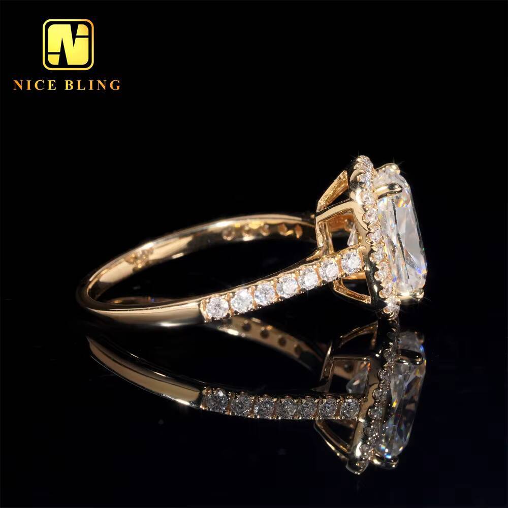 Diamond Wedding Rings Women VVS Moissanite 14K Gold Cushion Cut Ring Moissanite Engagement Ring for Men Women