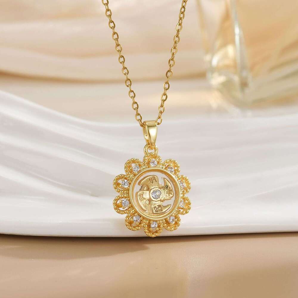 Trendy Rotating Titanium Steel Jewelry Fashion Versatile Niche Necklace Accessories For Women 50B