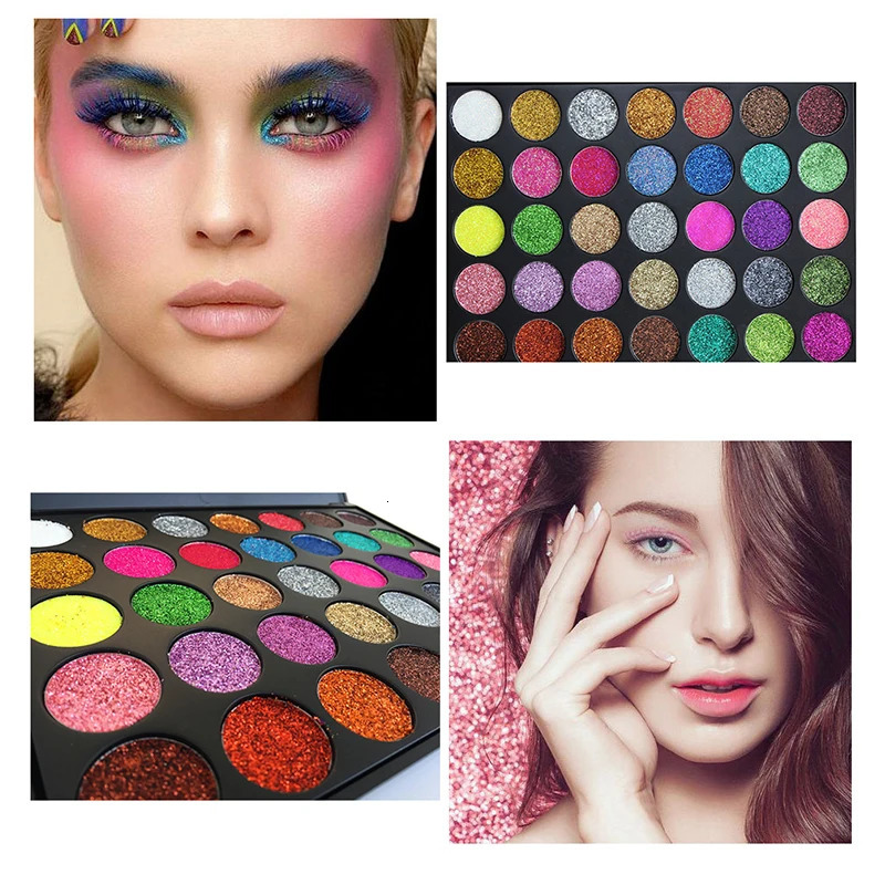 35 Color Glitter Metallic Eyeshadow Palette Shimmer Diamond Sequins Body Face Art Makeup Waterproof Maquillajes Para Mujer 250712