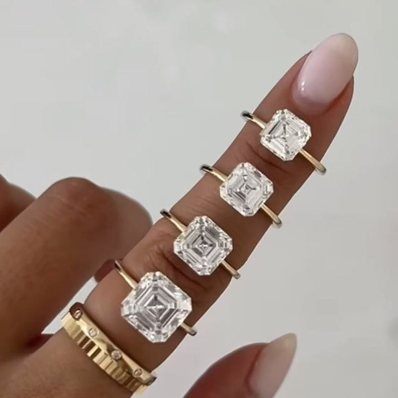 Top Quality 1 Carat Eco-Friendly Loose Lab Grown Moissanite Diamond Asscher D Color VVS1 Clarity GRA Certified Ring Necklace Earrings Bracelet Making