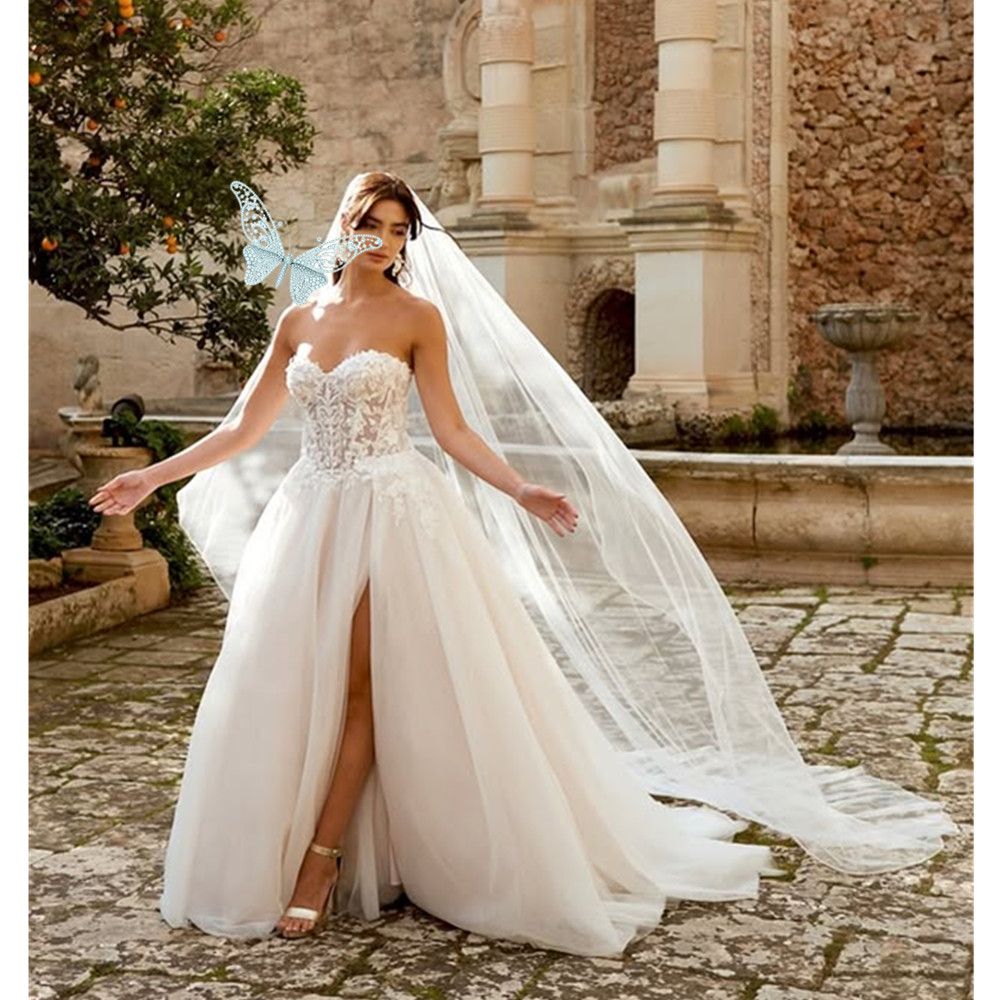 Floral V Neck Wedding Dresses Long Sleeves Beading Lace Appliques Bridal Gowns Backless Buttons Vestido De Novia Vestidos De Novia