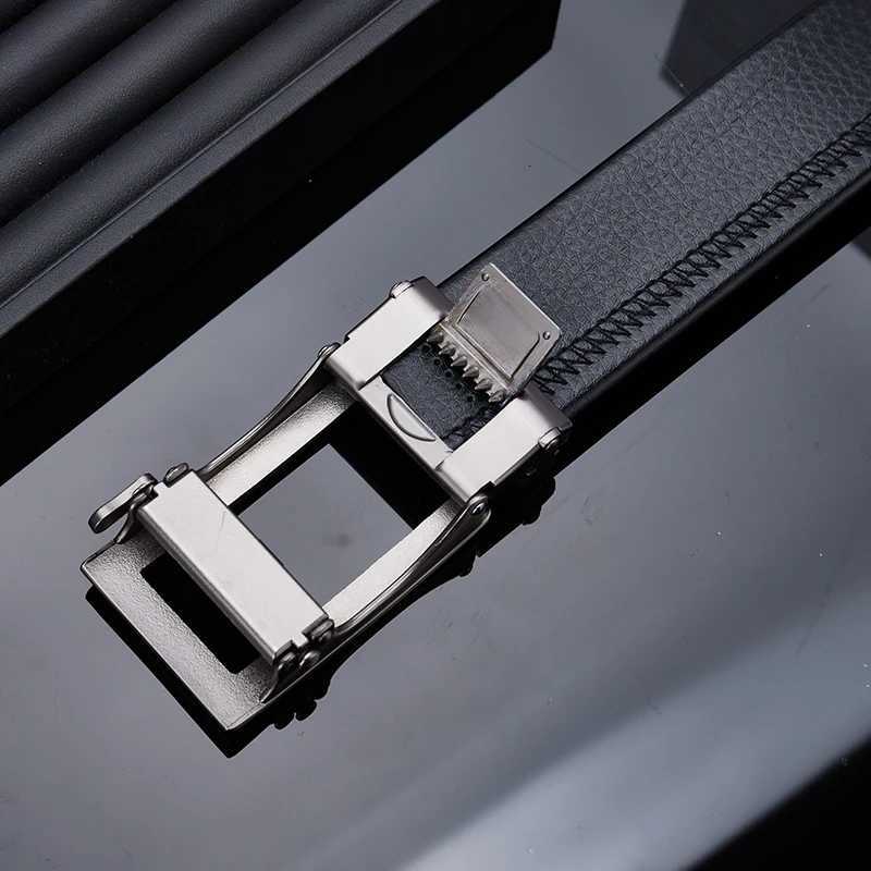 Fashion Men Genuine Leather Belt Automatic Buckle Adjustable Ratchet Belt Jeans Belt Formal Belt W250717