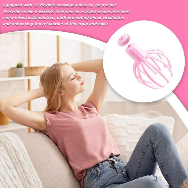 Head Massager Neck Massage Octopus Scalp Stress Relax Healing rechargeable PVC Health Care Tool Body Head Massage Beauty Tool 250716