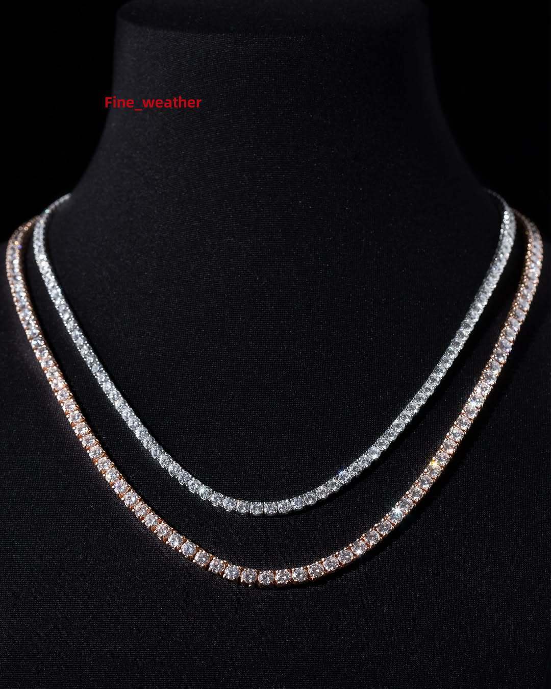 Luxury Moissanite Tennis Chain Necklace for Men Women 14K Gold Plated Iced Out Cuban Link Hip Hop Jewelry Custom Length
