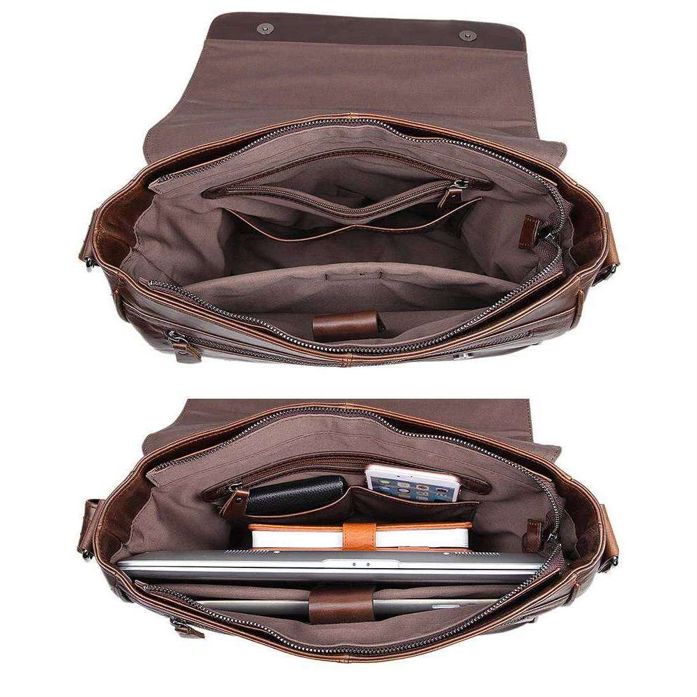 Fashion High Class Oil-Waxed Genuine Shoulder men Leather Messenger Male Crossbody Sling Leisure Bag Satchel