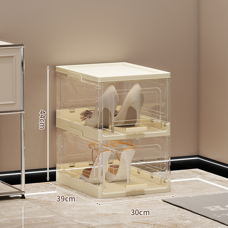 New Foldable Integrated Installation-Free Cabinet Storage Plastic Transparent Multi-Layer Dust-Proof Shoe Box