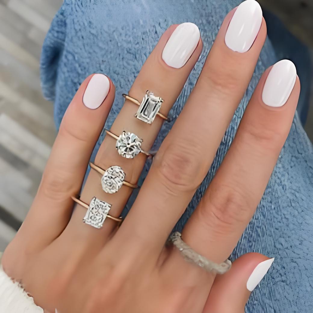 Top Sales 14K Gold Engagement Solitaire 3CT 4CT 5CT Oval Cushion Cut Wedding Band VVS Moissanite Ring for Women Free shipping