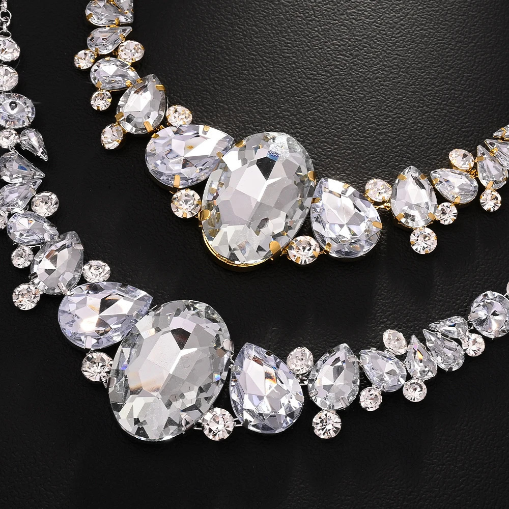 Stonefans Trend Exaggerated Crystal Choker Necklace Wedding Accessories Fashion Large Rhinestone Collar Choker for Women 250716