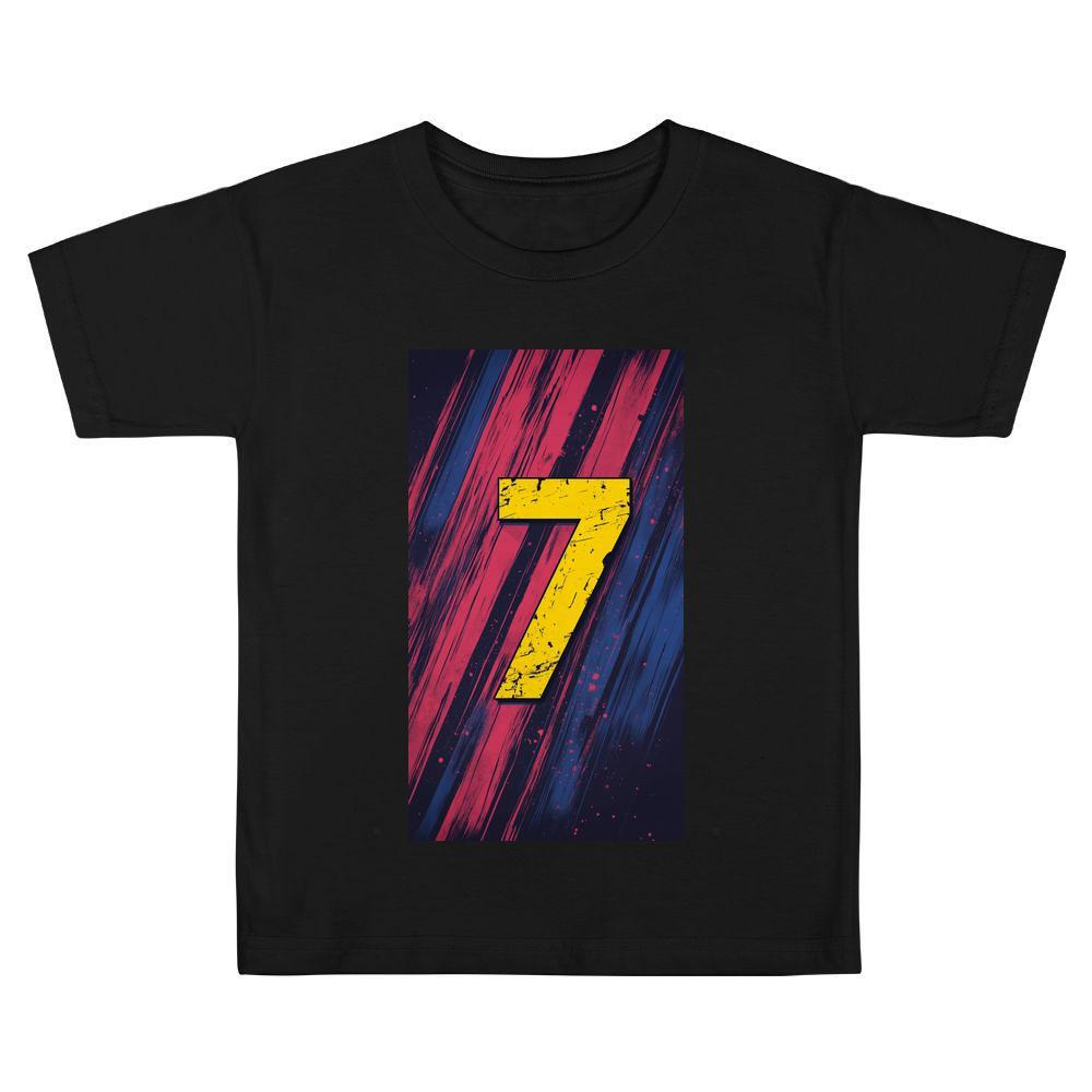 ddmywed Boy and girl Children's T-shirt a T-shirt with the number 7 on it ' s front