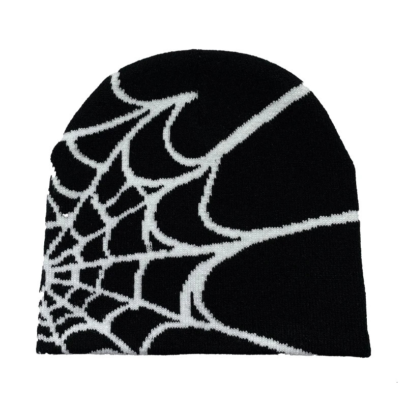 Fashion Knitting Spider Web Hat for Men Women Pullover Pile Cap Y2k Goth Warm Beanie Hats Hip-hop Street Cap 250717