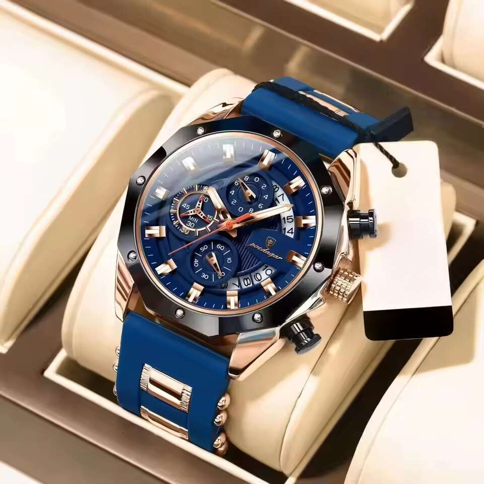 DHwatches Men's Sports Chronograph Watch - 50M Waterproof Silicone Strap Quartz Wristwatch with Date & Tachymeter (Model 913)