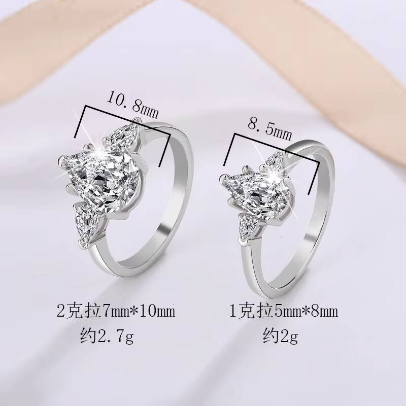 Wholesale 4ct Vvs Big All Moissanite Diamond Ring 925 Silver Diamond Fine Jewelry for Women