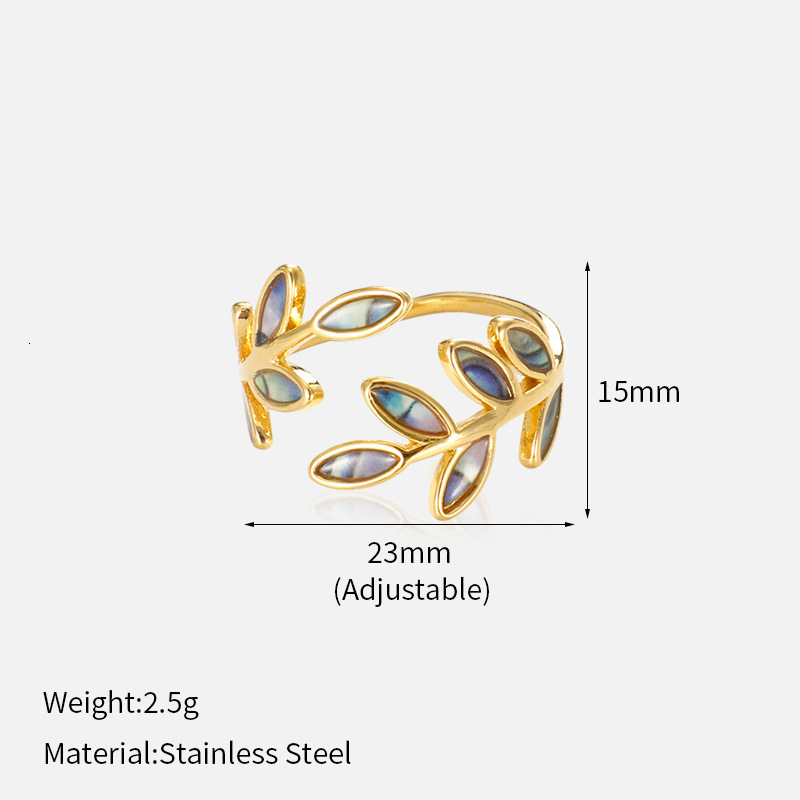 New Chinese Style Enamel Color Leaf Open Ring Ancient Design Elegant Versatile Jewelry for Women