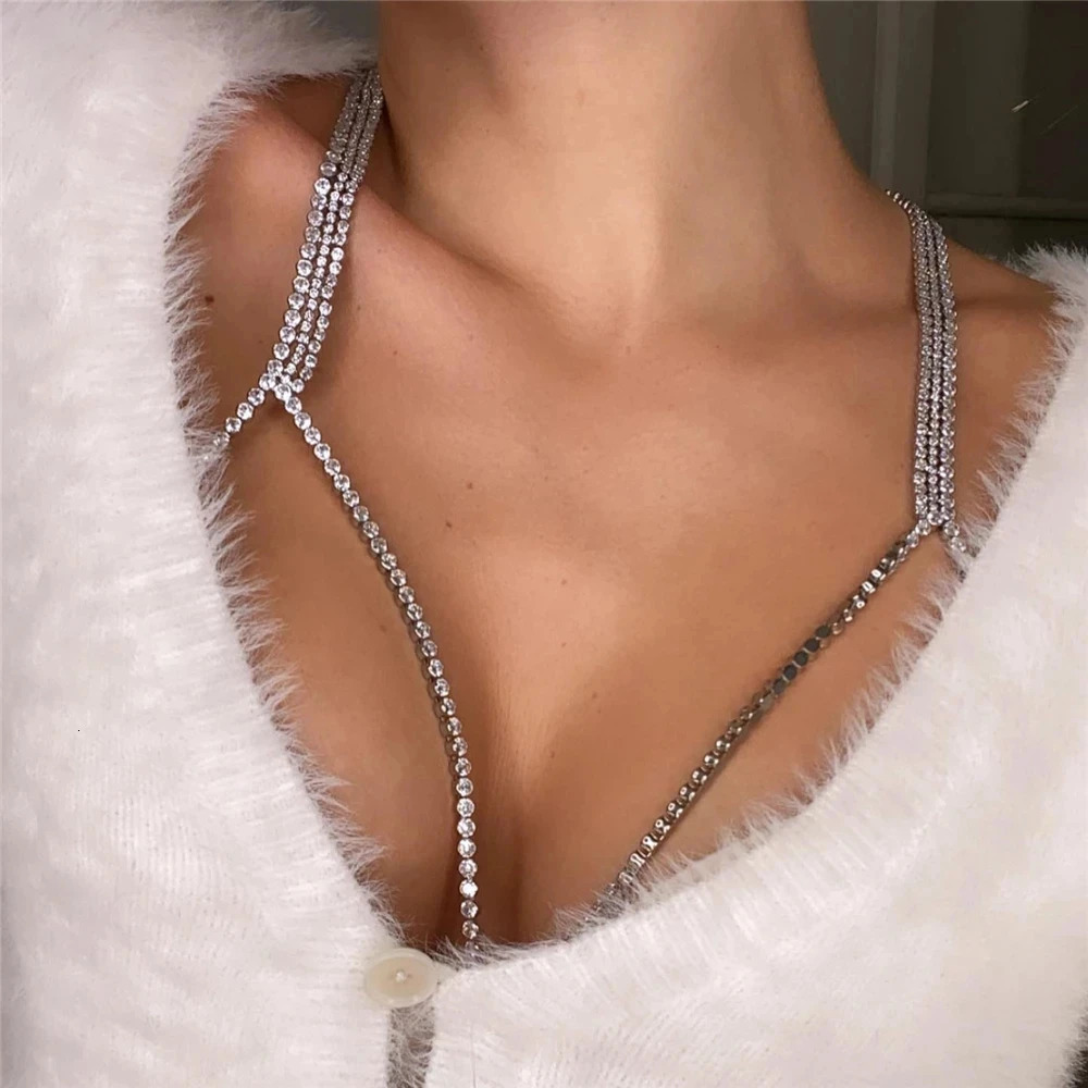 Simple Chest Chain Bikini Jewelry for Women Crop Top Brazilian Summer Beach Fashion Bra Chain Brest Body Jewelry Gifts 250716